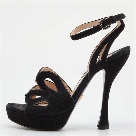 prada suede ankle strap platform sandals|prada platform sandals size 38.